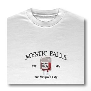 Embroidered Mystic Falls Graphic T-Shirt